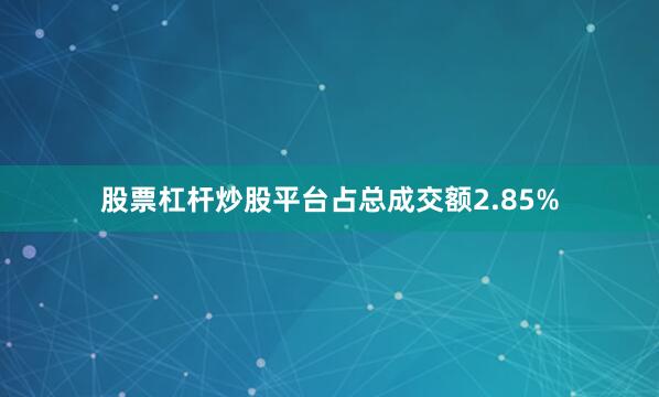 股票杠杆炒股平台占总成交额2.85%