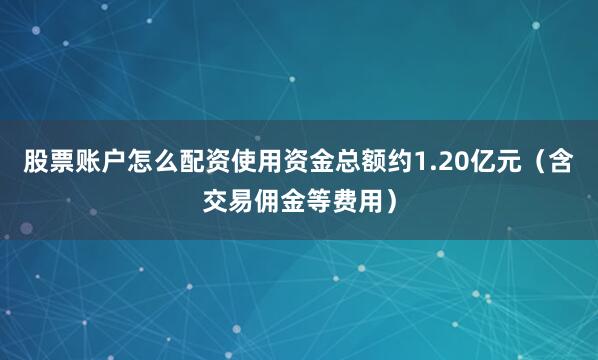 股票账户怎么配资使用资金总额约1.20亿元（含交易佣金等费用）