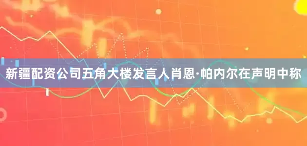 新疆配资公司五角大楼发言人肖恩·帕内尔在声明中称